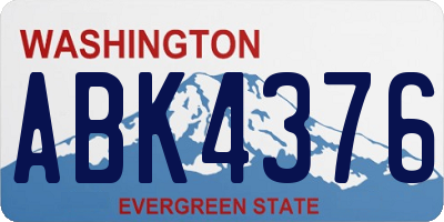 WA license plate ABK4376