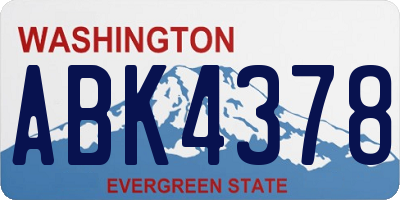 WA license plate ABK4378
