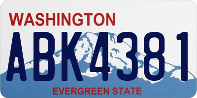 WA license plate ABK4381