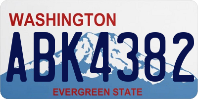 WA license plate ABK4382