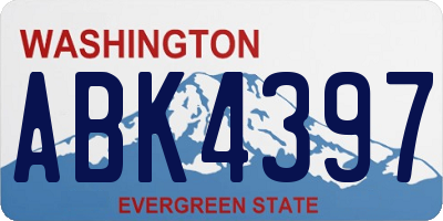 WA license plate ABK4397