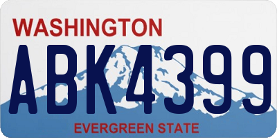 WA license plate ABK4399