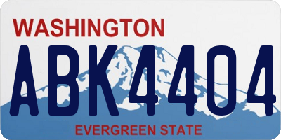 WA license plate ABK4404