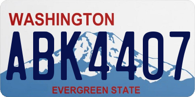 WA license plate ABK4407