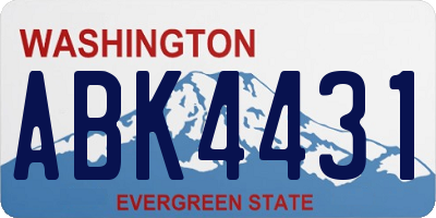 WA license plate ABK4431