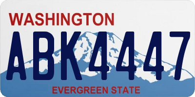 WA license plate ABK4447