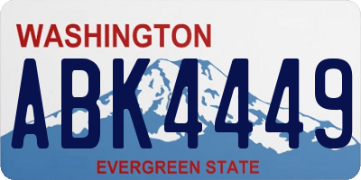 WA license plate ABK4449