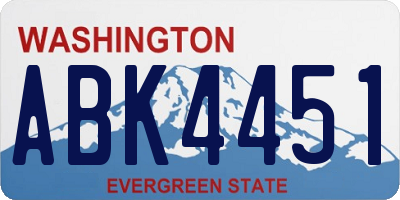 WA license plate ABK4451