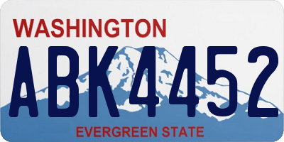 WA license plate ABK4452