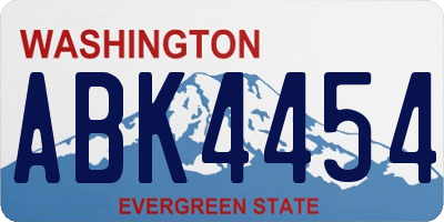 WA license plate ABK4454