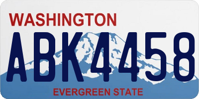 WA license plate ABK4458
