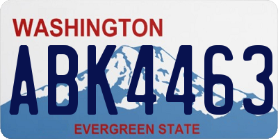 WA license plate ABK4463