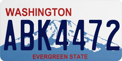 WA license plate ABK4472