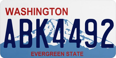 WA license plate ABK4492