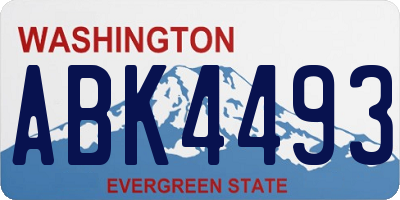 WA license plate ABK4493