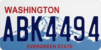 WA license plate ABK4494