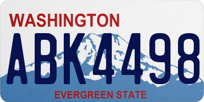 WA license plate ABK4498