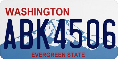 WA license plate ABK4506