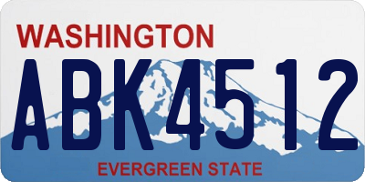 WA license plate ABK4512