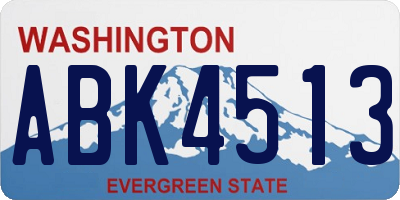 WA license plate ABK4513
