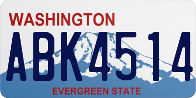WA license plate ABK4514