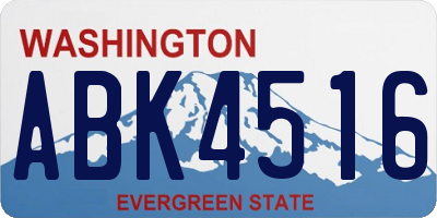 WA license plate ABK4516