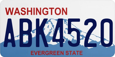 WA license plate ABK4520