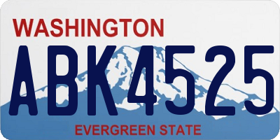 WA license plate ABK4525