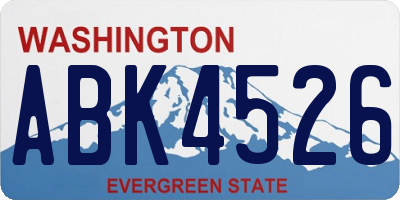 WA license plate ABK4526