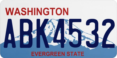 WA license plate ABK4532
