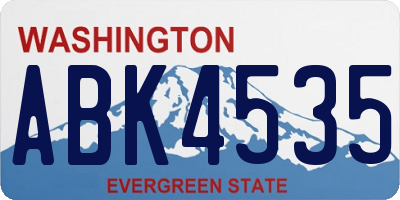 WA license plate ABK4535