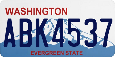 WA license plate ABK4537