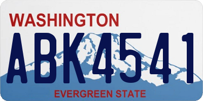 WA license plate ABK4541