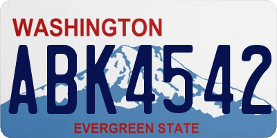 WA license plate ABK4542