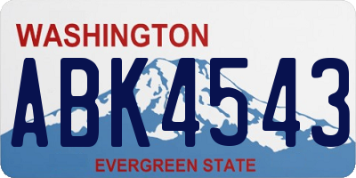 WA license plate ABK4543