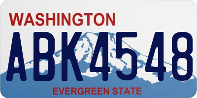 WA license plate ABK4548