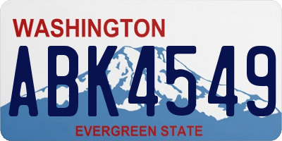 WA license plate ABK4549