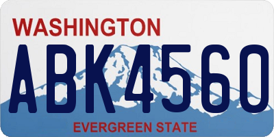 WA license plate ABK4560