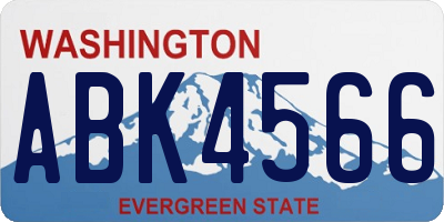 WA license plate ABK4566