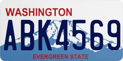 WA license plate ABK4569