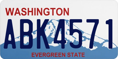 WA license plate ABK4571