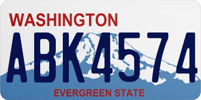 WA license plate ABK4574