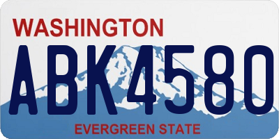WA license plate ABK4580