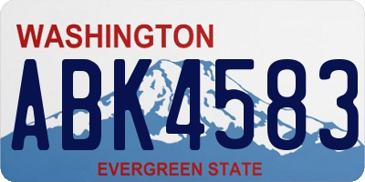 WA license plate ABK4583