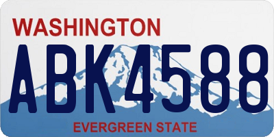 WA license plate ABK4588