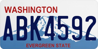 WA license plate ABK4592