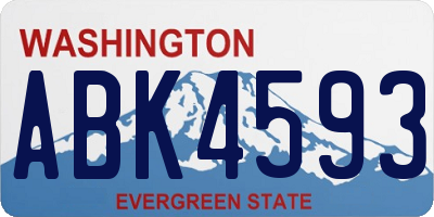 WA license plate ABK4593