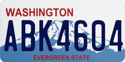 WA license plate ABK4604