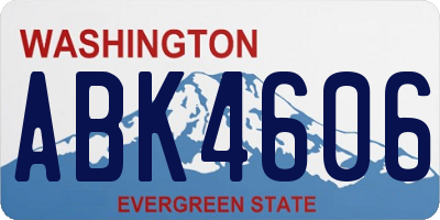 WA license plate ABK4606
