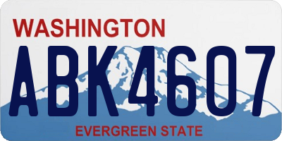 WA license plate ABK4607